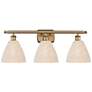 1_Ballston Bristol Natural 28" Wide 3 Light Brushed Brass Vanity Light