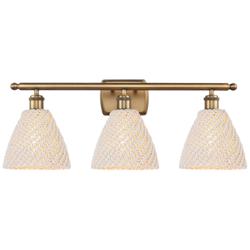Ballston Bristol Natural 28" Wide 3 Light Brushed Brass Vanity Light