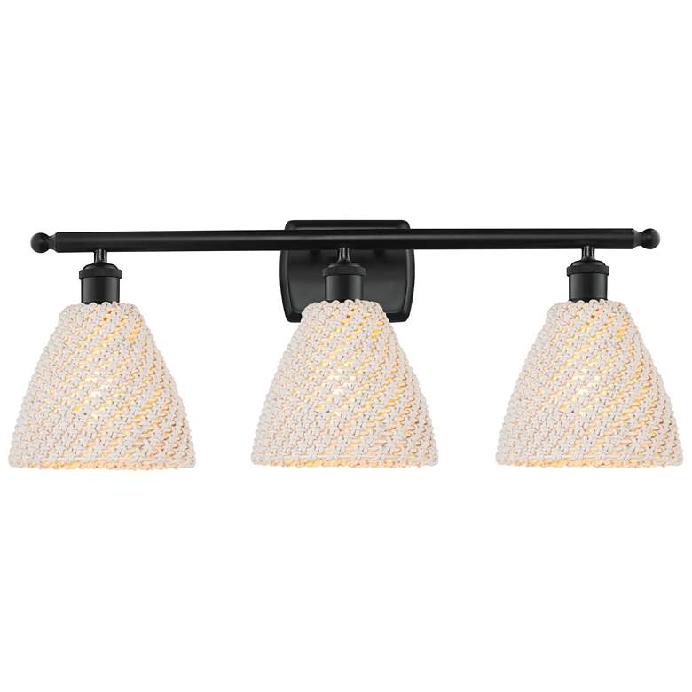 Image 1 Ballston Bristol Natural 28" Wide 3 Light Matte Black Vanity Light