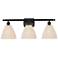 Ballston Bristol Natural 28" Wide 3 Light Matte Black Vanity Light