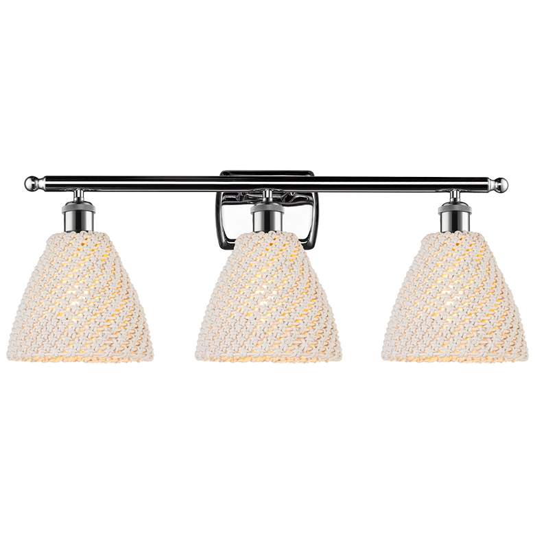 Image 1 Ballston Bristol Natural 28" Wide 3 Light Polished Chrome Vanity Light