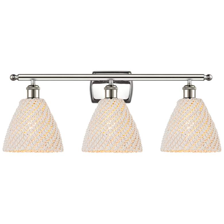 Image 1 Ballston Bristol Natural 28" Wide 3 Light Polished Nickel Vanity Light