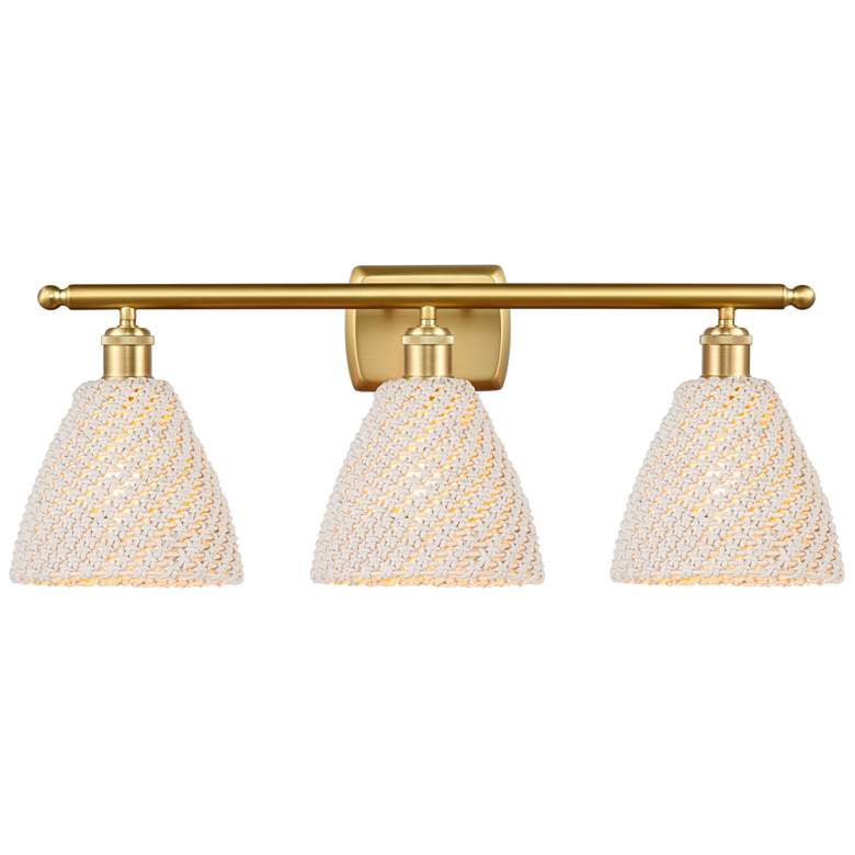 Image 1 Ballston Bristol Natural 28" Wide 3 Light Satin Gold Bath Light With