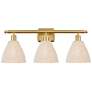 1_Ballston Bristol Natural 28" Wide 3 Light Satin Gold Bath Light With