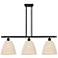 Ballston Bristol Natural 36"W 3 Light Black Stem Hung Island Light