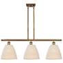 Ballston Bristol Natural 36"W 3 Light Brushed Brass Stem Island Light