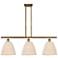 Ballston Bristol Natural 36"W 3 Light Brushed Brass Stem Island Light