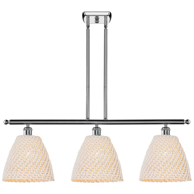 Image 1 Ballston Bristol Natural 36"W 3 Light Chrome Stem Hung Island Light