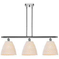 Ballston Bristol Natural 36"W 3 Light Chrome Stem Hung Island Light