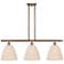 Ballston Bristol Natural 36"W 3 Light Copper Stem Hung Island Light