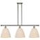 Ballston Bristol Natural 36"W 3-Lt Polished Nickel Stem Island Light
