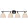 Ballston Bristol Natural 38"W 4 Light Black Antique Brass Vanity Light