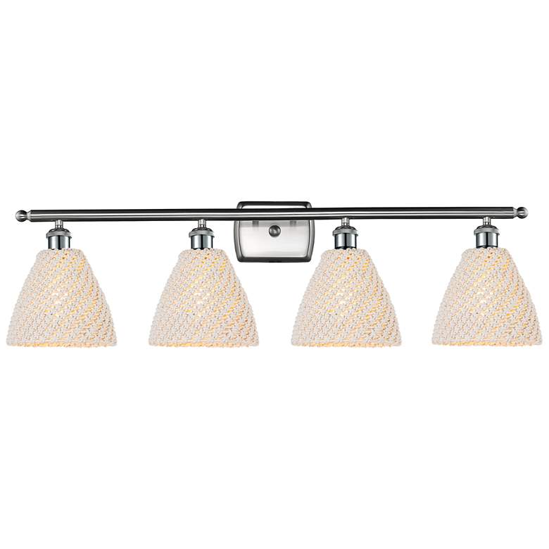 Image 1 Ballston Bristol Natural 38"W 4 Light Brushed Satin Nickel Bath Light