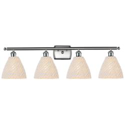 Ballston Bristol Natural 38"W 4 Light Brushed Satin Nickel Bath Light