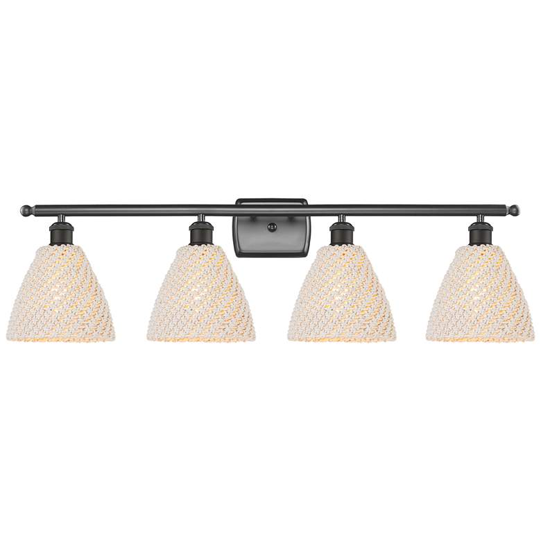 Image 1 Ballston Bristol Natural 38"W 4 Light Oil Rubbed Bronze Vanity Light