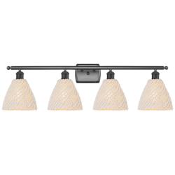 Ballston Bristol Natural 38"W 4 Light Oil Rubbed Bronze Vanity Light