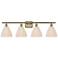 Ballston Bristol Natural 38" Wide 4 Light Antique Brass Vanity Light