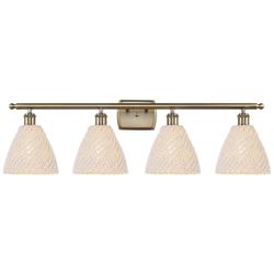 Ballston Bristol Natural 38" Wide 4 Light Antique Brass Vanity Light