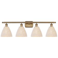 Ballston Bristol Natural 38" Wide 4 Light Brushed Brass Vanity Light
