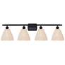 1_Ballston Bristol Natural 38" Wide 4 Light Matte Black Vanity Light