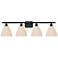 Ballston Bristol Natural 38" Wide 4 Light Matte Black Vanity Light
