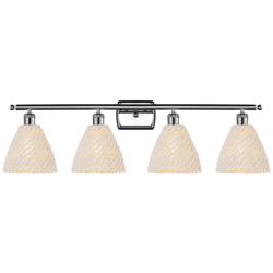 Ballston Bristol Natural 38" Wide 4 Light Polished Chrome Vanity Light