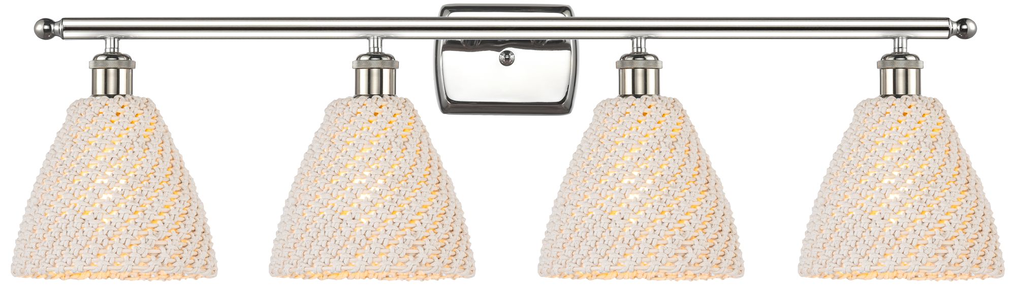 Ballston Bristol Natural 38" Wide 4 Light Polished Nickel Vanity Light