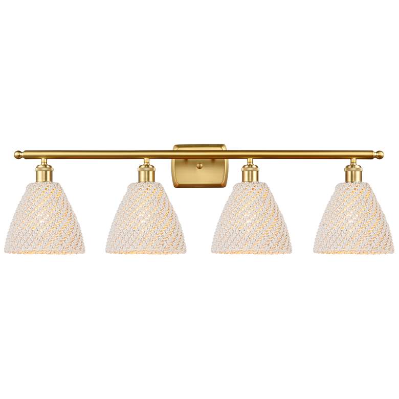Image 1 Ballston Bristol Natural 38" Wide 4 Light Satin Gold Bath Light With