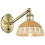 Ballston Bristol Natural II 10" High Antique Brass Adjustable Sconce