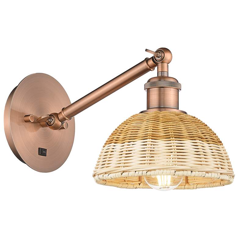 Image 1 Ballston Bristol Natural II 10" High Antique Copper Adjustable Sconce