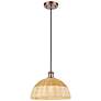 1_Ballston Bristol Natural II 12"W Antique Copper Cord Hung Mini Pendant
