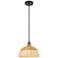 Ballston Bristol Natural II 12"W Black Brass Cord Hung Mini Pendant