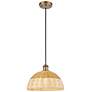 1_Ballston Bristol Natural II 12"W Brushed Brass Cord Hung Mini Pendant