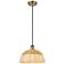 Ballston Bristol Natural II 12"W Brushed Brass Cord Hung Mini Pendant
