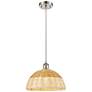 1_Ballston Bristol Natural II 12"W Brushed Nickel Cord Hung Mini Pendant