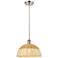 Ballston Bristol Natural II 12"W Brushed Nickel Cord Hung Mini Pendant