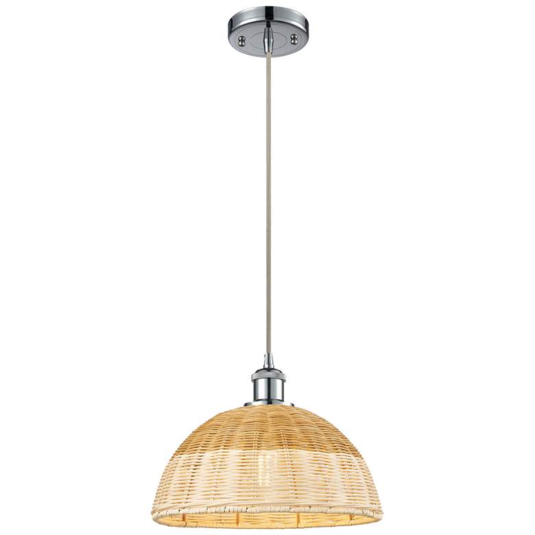 Image 1 Ballston Bristol Natural II 12"W Chrome Cord Hung Mini Pendant