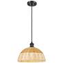 1_Ballston Bristol Natural II 12"W Matte Black Cord Hung Mini Pendant