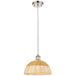 Ballston Bristol Natural II 12"W Polished Nickel Cord Mini Pendant