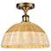 Ballston Bristol Natural II 12" Wide Brushed Brass Semi.Flush Mount