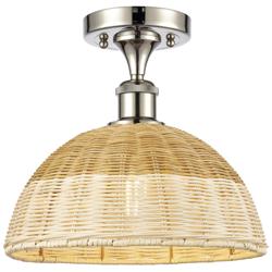 Ballston Bristol Natural II 12" Wide Polished Nickel Semi.Flush Mount