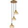 Ballston Bristol Natural II 14"W 3 Light Brushed Brass Cord Pendant