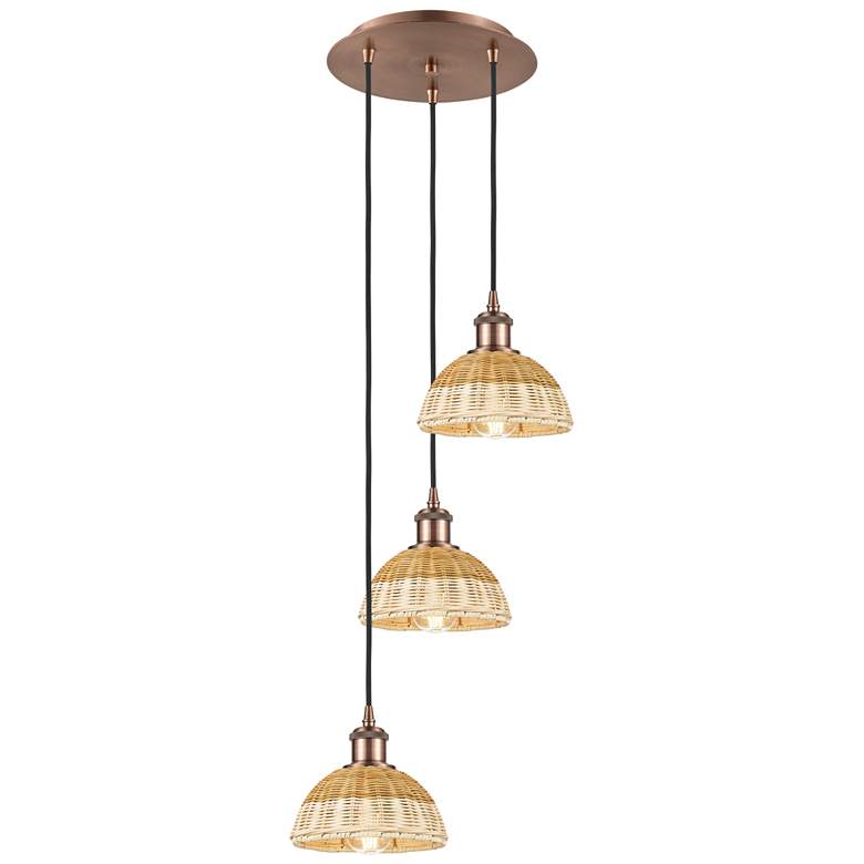 Image 1 Ballston Bristol Natural II 14"W 3 Light Copper Cord Multi Pendant