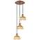 Ballston Bristol Natural II 14"W 3 Light Copper Cord Multi Pendant