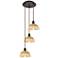 Ballston Bristol Natural II 14"W 3 Light Oiled Bronze Cord Pendant