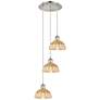 Ballston Bristol Natural II 14"W 3 Light Polished Nickel Cord Pendant