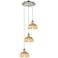 Ballston Bristol Natural II 14"W 3 Light Polished Nickel Cord Pendant