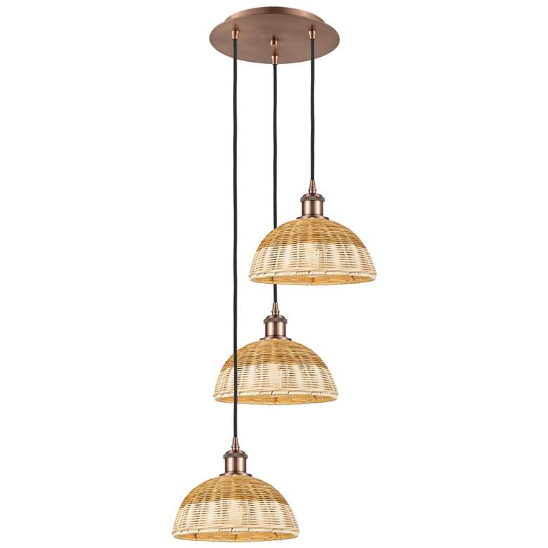 Image 1 Ballston Bristol Natural II 16"W 3 Light Copper Cord Multi Pendant