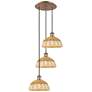 1_Ballston Bristol Natural II 16"W 3 Light Copper Cord Multi Pendant