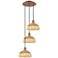 Ballston Bristol Natural II 16"W 3 Light Copper Cord Multi Pendant